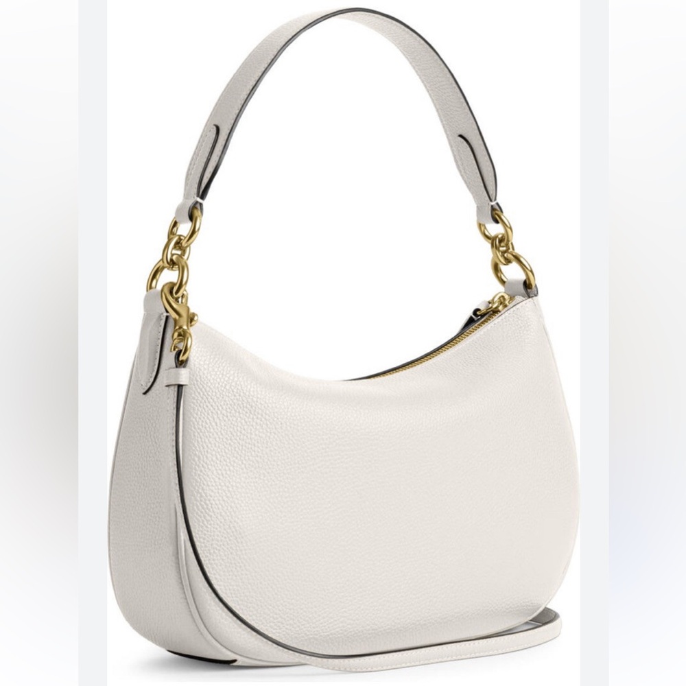 Coach Brass/Chalk Cary Crossbody Bag Pebble Leather Comes in Dust Bag Trending